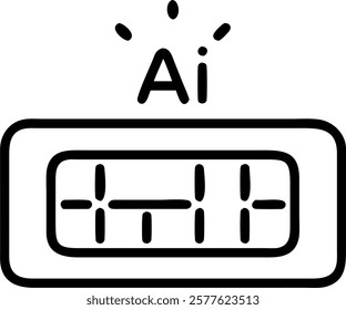 Glossy keyboard with AI key highlighted on plain desk concept as A glossy keyboard with the AI key highlighted sits on a plain desk providing ample copy space. The image symbolizes