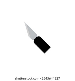 Glossy Knife Silhouette Icon on white background.