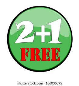 Glossy label buy two get one, vector illustration