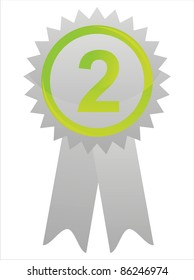 glossy label with number two