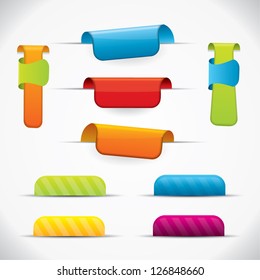 Glossy label set in different color and design variations