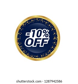 glossy label with text - 10% OFF inside - sale sticker