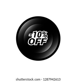 glossy label with text - 10% OFF inside - sale sticker