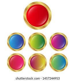 glossy labels or tags. circle sticker with gradient color.trendy color. modern design.set 