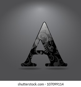 Glossy letter A. Vector illustration