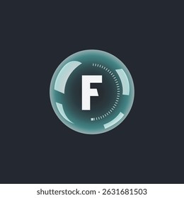 Glossy Letter F Logo Design