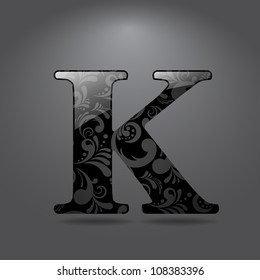 Glossy letter K. Vector illustration