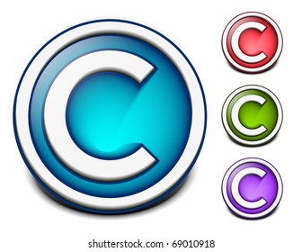 Glossy letter of three colorful alphabet design elemnt.