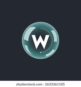 Glossy Letter w Logo Design