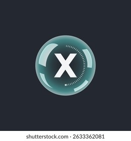 Glossy Letter x Logo Design