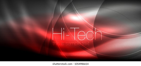 Efecto luminoso brillante neón ondas brillantes, luces brillantes. Fondo abstracto futurista digital tecno, ilustración vectorial