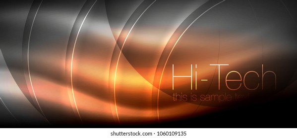 Efecto luminoso brillante neón ondas brillantes, luces brillantes. Fondo abstracto futurista digital tecno, ilustración vectorial