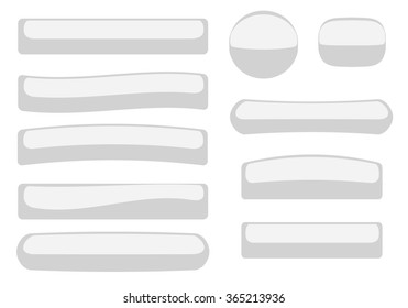 glossy light soft white colored volumetric button set for an application