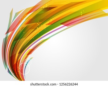 Glossy lightning backdrop template. Colorful business card with abstract graphic. Vector illustration.