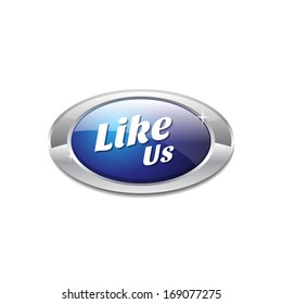 Glossy Like Blue Vector Icon Button