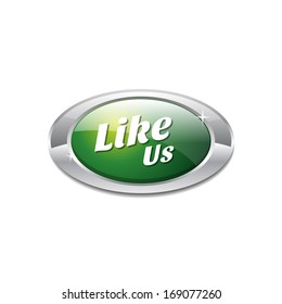 Glossy Like Green Vector Icon Button