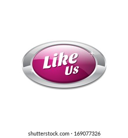 Glossy Like Pink Vector Icon Button