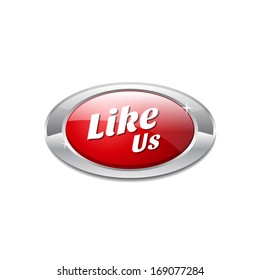 Glossy Like Red Vector Icon Button
