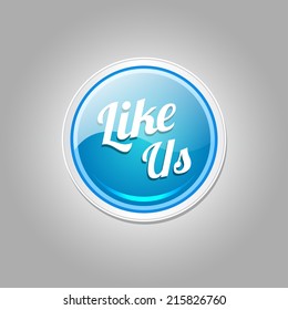 Glossy Like Us Vector Icon Button