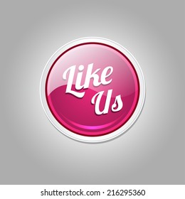 Glossy Like Us Vector Icon Button