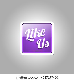 Glossy Like Us Vector Icon Button