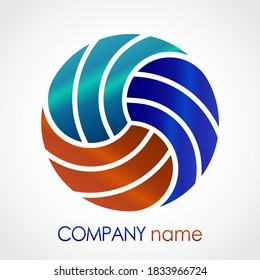 glossy linear circle color logo