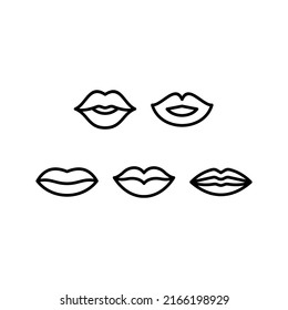 Glossy Lips Icon Set Vector Symbol Design Illustration