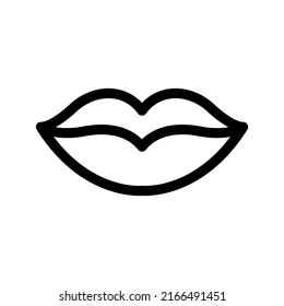 Glossy Lips Icon Vector Symbol Design Illustration