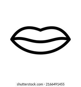 Ilustración del diseño del símbolo del vector de los labios brillantes