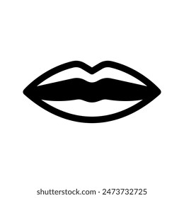 Glossy Lips Icon Vector Symbol Design Illustration