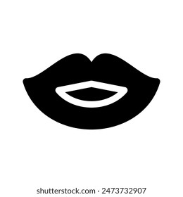 Glossy Lips Icon Vector Symbol Design Illustration