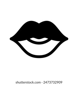 Glossy Lips Icon Vector Symbol Design Illustration