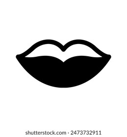 Ilustración de diseño de Vector de iconos de labios brillantes