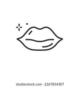 Glossy lips, lineares Symbol. Linie mit bearbeitbarem Hub