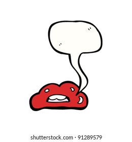 labios brillantes con burbuja de habla