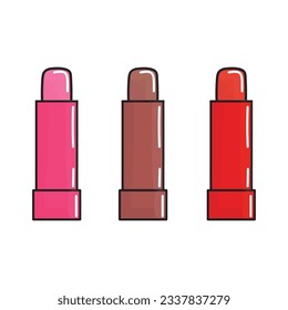 Glossy Lipsticks Set Vector Illustration