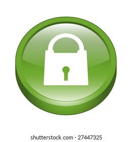 Glossy Lock Sign 3D Button