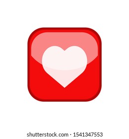 Glossy love, heart, like icon isolated on white background. shining icon design. vector illustration EPS 10