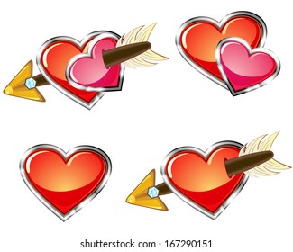 Glossy love icons