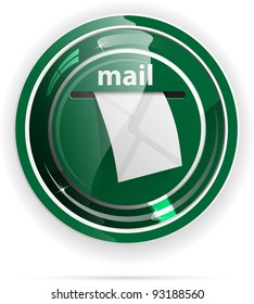 Glossy mail Service button for web applications. vector format