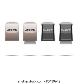 Glossy mailbox with envelope, vector illustration, eps10, 3 layers, and BONUS: isolated envelopes with shadows on invisible layer!