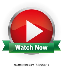 Glossy Media Button,Play with Watch Now. Vector illustration.