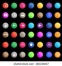 glossy media icon collection set