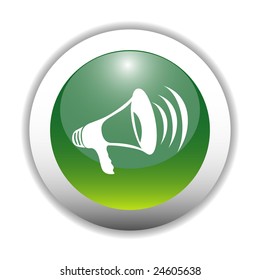 Glossy Megaphone Icon Button