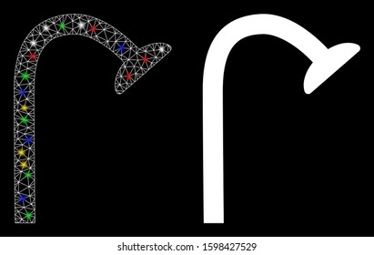 Glossy mesh shower head icon with glitter effect. Abstract illuminated model of shower head. Shiny wire frame polygonal network shower head icon. Vector abstraction on a black background.
