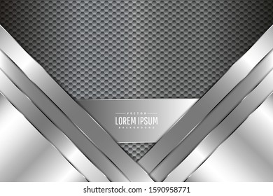 Glossy metal elegant background.paper cut style.Art design layout for banner, business, presentations, flyers, posters.Vector illustration.Eps10 