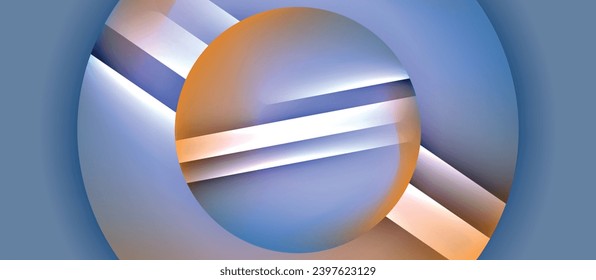 Glossy metal glowing circles geometric background. Minimal abstract composition. Vector illustration For Wallpaper, Banner, Background, Card, Book Illustration, landing page