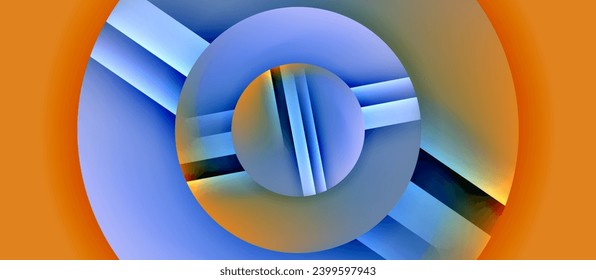 Glossy metal glowing circles geometric background. Minimal abstract composition. Vector illustration For Wallpaper, Banner, Background, Card, Book Illustration, landing page