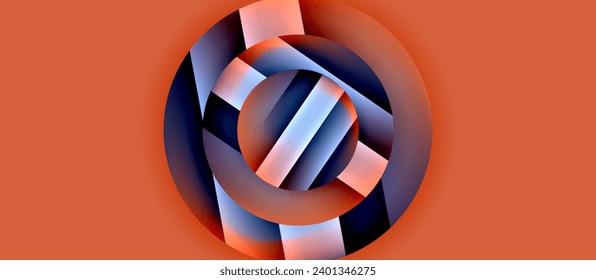 Glossy metal glowing circles geometric background. Minimal abstract composition. Vector illustration For Wallpaper, Banner, Background, Card, Book Illustration, landing page