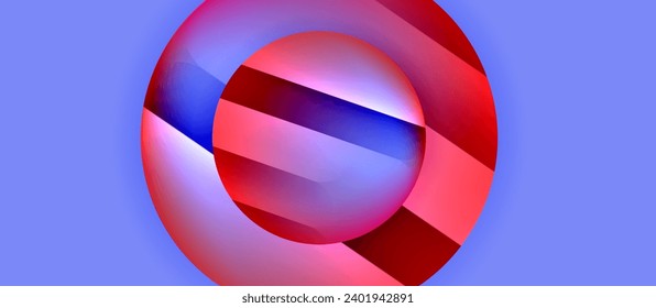 Glossy metal glowing circles geometric background. Minimal abstract composition. Vector illustration For Wallpaper, Banner, Background, Card, Book Illustration, landing page